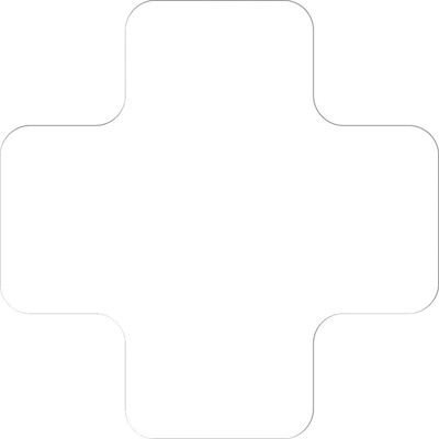 Samolepicí značení umístění palet WT-7110, tvar ''X'' – polykarbonát, bílá, 175×175×75 mm, balení 25 ks