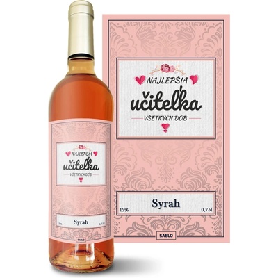 Sablio Najlepšia učiteľka všetkých čias Syrah ružové suché víno 12 % 0,75 l (čistá fľaša)