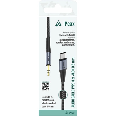 iPEAX 90010139 USB-C / 3,5 MM JACK 1,5m černý