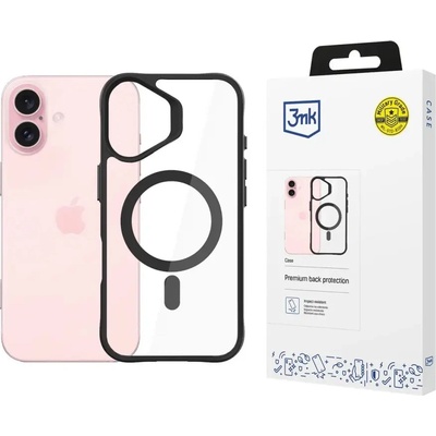 3mk Protection 3mk Satin Armor MagCase с MagSafe за iPhone 16 - прозрачен с черна рамка (5903108586573)