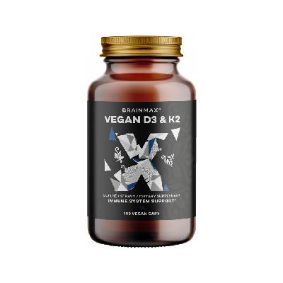 BrainMax VEGAN Vitamin D3 & K2 100 vegan kapsúl