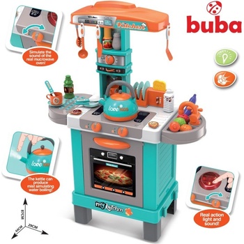 Image 1 of Buba - Детска индукционна кухня с чайник - синя