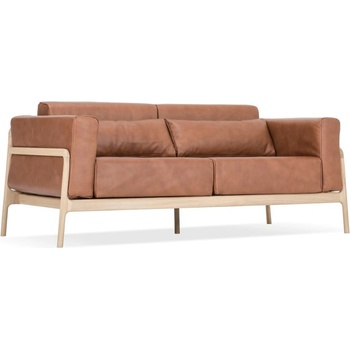 GAZZDA Диван от коняк кафява биволска кожа с масивна дъбова конструкция , 180 см Fawn - Gazzda (086-00018)