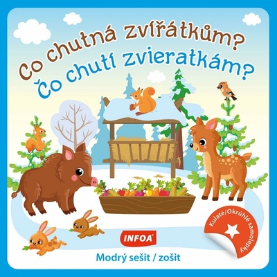 Kulaté samolepky co chutná zvířátkům modrý sešit