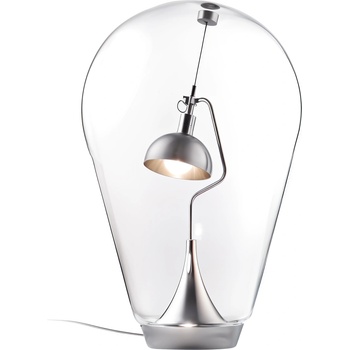 Image 1 of Декоративна настолна лампа от стъкло и хром Fines (6703T2)