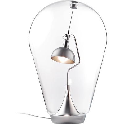 Декоративна настолна лампа от стъкло и хром Fines (6703T2)