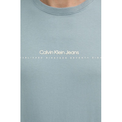 Calvin Klein Jeans Памучна тениска Calvin Klein Jeans в синьо с принт J30J327075 (J30J327075)