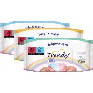Trendy Бебешки мокри кърпички с капак Trendy - 72 броя, асортимент (171) - ozone