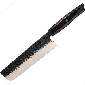HARAHU Дамаски кухненски нож ZA-37582 - Nakiri / Черен / Кафяв KP37582
