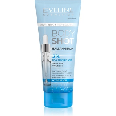 Eveline Cosmetics Body Shot 2% Hyaluronic Acid дълбоко хидратиращ балсам за суха кожа 200ml