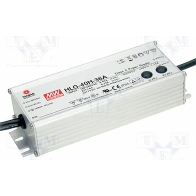 MEAN WELL HLG-40H-12A Napájecí zdroj: spínaný; LED; 40W; 12VDC; 2÷3,33A; 90÷305VAC; IP65