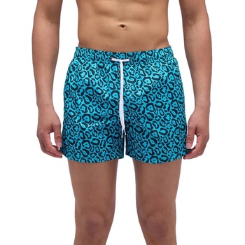 Sundek Бански гащета Sundek Flash leopard print elastic waist swimming shorts - Blue (Cornflower)
