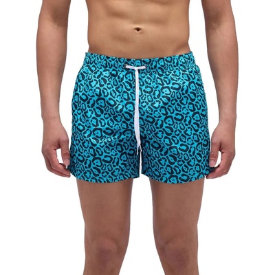 Sundek Бански гащета Sundek Flash leopard print elastic waist swimming shorts - Blue (Cornflower)