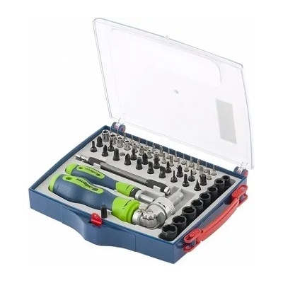 MTX Отвертка реверсивна с битове и вложки, 61 части//mtx 133637