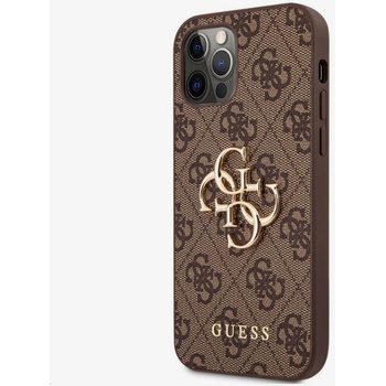 GUESS PU 4G метално лого заден капак за iPhone 12/12 Pro кафяв Guess | Lilav | ЖЕНИ | UNI