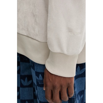 Adidas Суичър adidas All Szn Luxe мъжки в бежово с качулка с апликация KC5884 (KC5884)