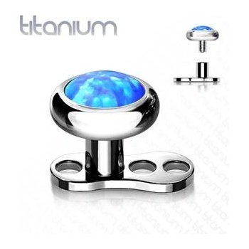 Šperky4U kompletní microdermal piercing modrý opál MD029-OP05-04