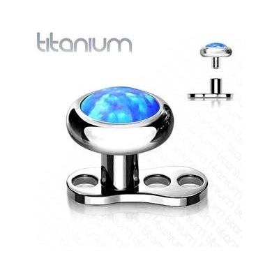 Šperky4U kompletní microdermal piercing modrý opál MD029-OP05-04