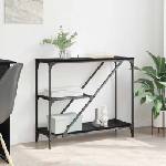 vidaXL Конзолна маса Черния дъб 88, 5 x 30 x 75 см Инженерна дървесина (882801)