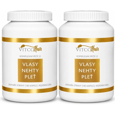 VitcoHair pro dokonalé vlasy nehty a pleť 90 denní kúra 180 kapslí – Hledejceny.cz