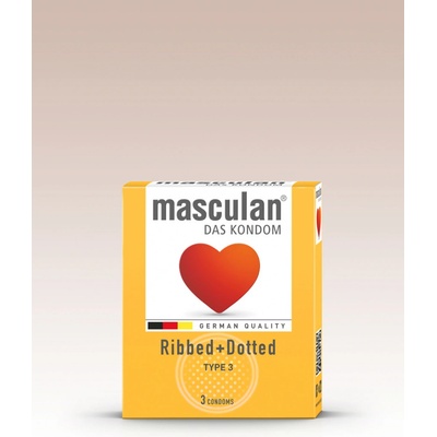 Masculan Ribbed Dotted 3 ks