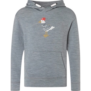 super. natural Детски вълнен пуловер super. natural Kid's Johnny Hoodie - Cashmere Grey Melange / Various - размер 128 (EU) (704-5803-0214)