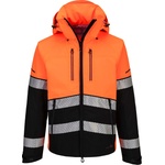 Portwest hi-vis ev4 ev465 / Мъжко светлоотразително софтшел яке с качулка - оранжево/черно m (ev465obrm)