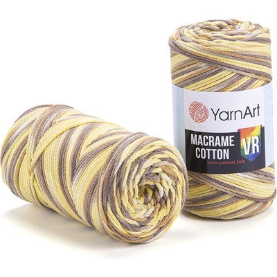 Yarn Art Macrame Cotton VR 914 žlutá, hnědá