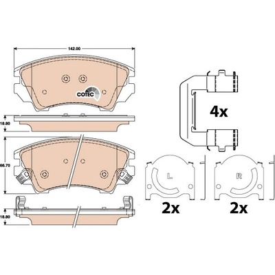 TRW Sada brzdových platničiek kotúčovej brzdy GDB1783