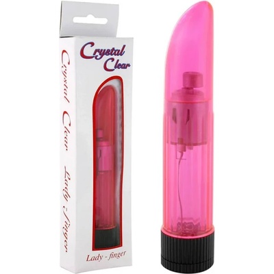 Класически мини вибратор, 13, 5см. - Lady Finger Clear Pink (SEVCR00940)