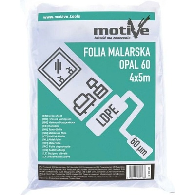 MOTIVE Maliarska fólia extra silná priesvitná 4 × 5 m – 60 µm