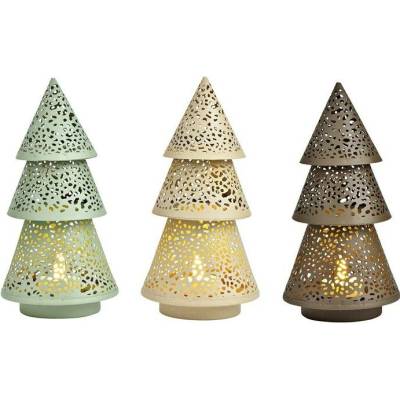 WU kovový lampáš v tvare jedličky 3 ks 10x19x10 cm