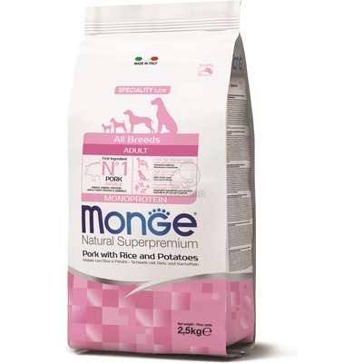 Monge Speciality Line All Breeds Adult Monoprotein суха храна за кучета - свинско, ориз и картофи 2, 5 кг