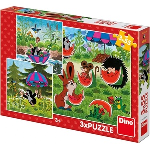 Dino - Puzzle Mole and umbrella 3x55 - 40 - 99 piese