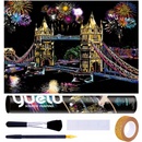 Stierací obrázok v tube Londýn Tower Bridge 75x52 cm