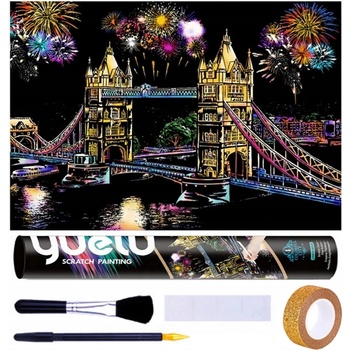 Stierací obrázok v tube Londýn Tower Bridge 75x52 cm