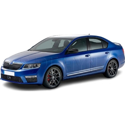 Nerez leštěné boční lišty dveří 4 ks s podlepením Škoda Octavia III 2013-2020 sedan i kombi