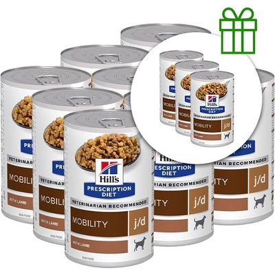 Hill's Hill s Prescription Diet j/d Грижа за ставите консерви за кучета 370 г, 9+3 БЕЗПЛАТНО