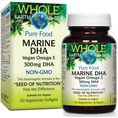 Natural Factors Whole earth and sea® Marine DHA Веган Омега-3 (от микроводорасли) 30 V софтгел капсули | Natural Factors (35551 NF)