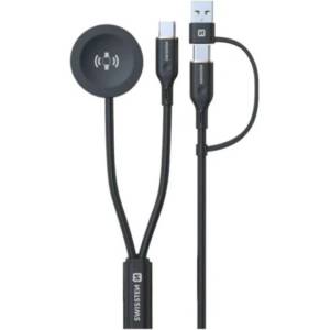 SWISSTEN Wireless magnetic charging cable 2in1 for Samsung Watch + USB-C 1, 2 m