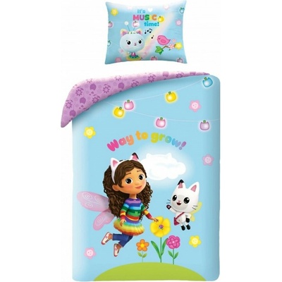Halantex bavlna obliečky Gábinin kúzelný domček motív Gabby a Pandy Paws 100% bavlna 70x90 140x200