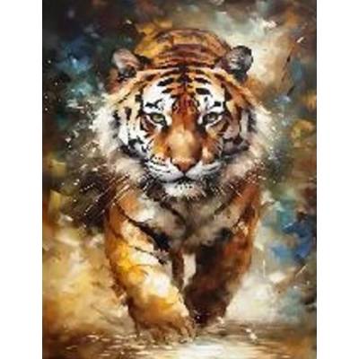 Norimpex - Puzzle Diamant painting: Running tiger 30x40cm - 1 - 39 piese