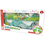 Hape Дървен пъзел, Hape, Азбука и животни, Двустранен, 26 части (H1627)