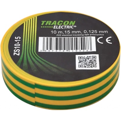 Tracon electric Páska izolačná zeleno-žltá 15 mm x 10 m