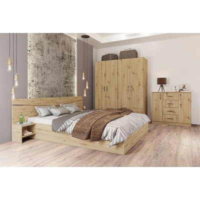Bogdan Furniture I Спален комплект модел 7062 за матрак 160/200, Дъб артисан