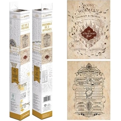 Pyramid Harry Potter - Map and School List, súprava 2 plagátov - 52 × 38 cm (PPB35442)