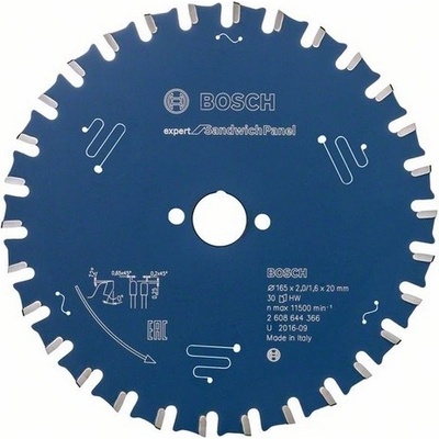 BOSCH Pílový kotúč Expert for Sandwich Panel, 165x2,0 / 1,6 mm 2608644366