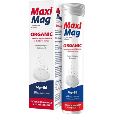 MaxiMag Organic 20 šumivých tablet