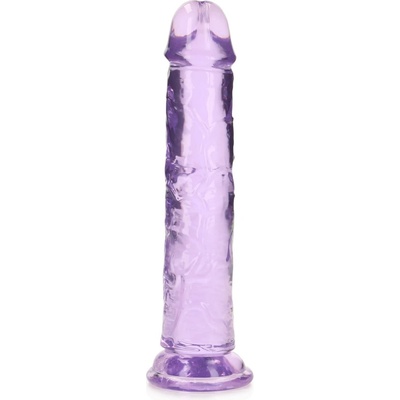RealRock Crystal Clear Realistic 7″ fialové dildo s prísavkou 20 x 3,8 cm