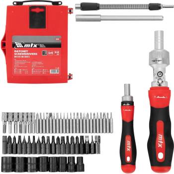 MTX Отвертка реверсивна с битове и вложки, 61 части//mtx 133637 (133637)